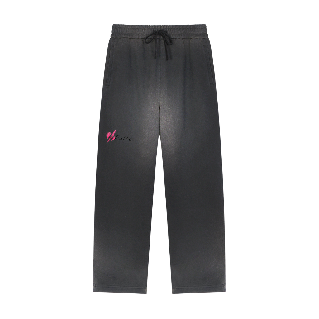 Sun Fade Raw Edge Straight-Leg Sweatpants